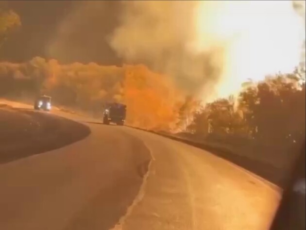 В оккупированном Кутейниково Донецкой области горит газопровод. Видео