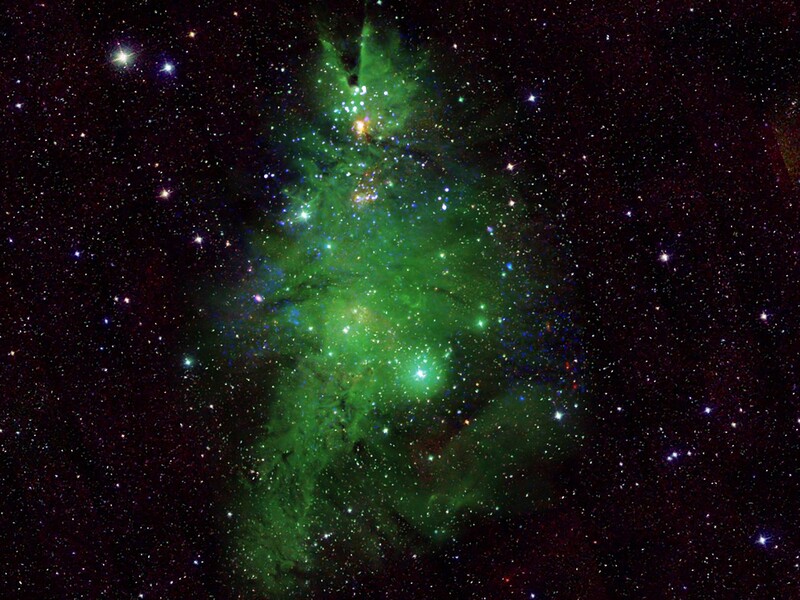 NASA опубликовало фото скопления звезд, похожее на рождественскую елку. Фото