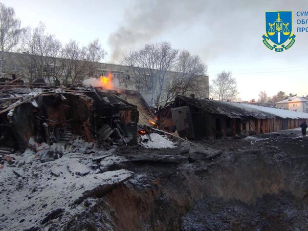 Ракетная атака РФ 13 января. В Шостке Сумской области повреждены 26 домов, ранена женщина