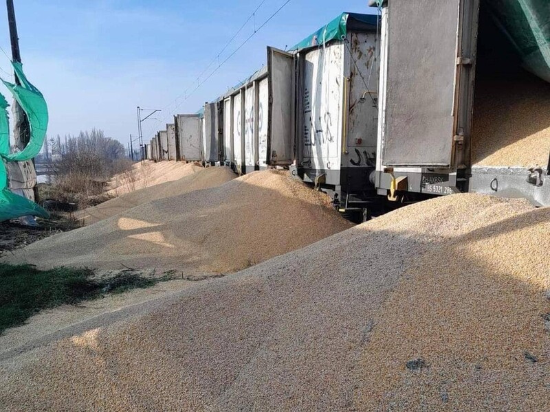 "Четвертый случай вандализма". В Польше из вагонов высыпали 160 тонн зерна из Украины, которое направлялось в другие страны. Фото