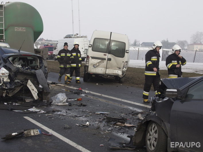 В Польше в двух ДТП столкнулись около 70 автомобилей
