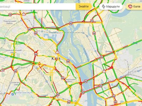 В Киеве из-за непогоды образовались 10-балльные пробки