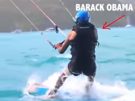 Обама занимается кайтсерфингом в отпуске на Британских Виргинских островах. Видео