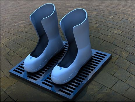 В парке Москвы для влюбленных устанавливают валенки с подогревом