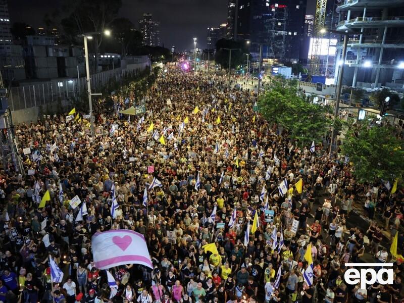 Тысячи людей вышли на митинг в Тель-Авиве против нового плана Нетаньяху по Газе