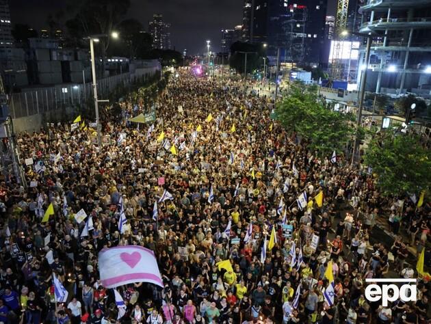 Тысячи людей вышли на митинг в Тель-Авиве против нового плана Нетаньяху по Газе