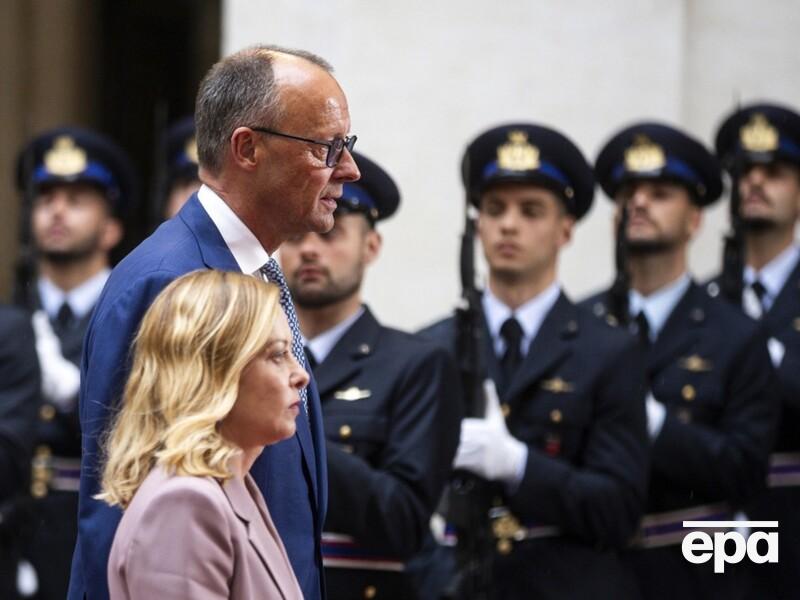 "РФ показала свое истинное лицо". Мерц и Мелони осудили атаку РФ на Киев