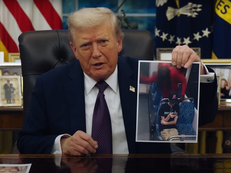 "Ее убил сумасшедший монстр". Трамп записал видеообращение к нации по поводу смерти украинской беженки