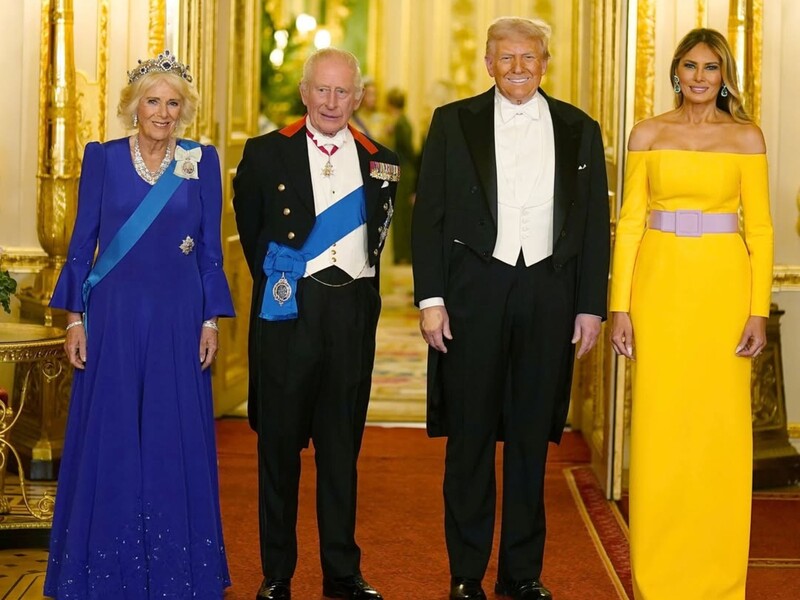 Дружини Трампа і Чарльза III вийшли в люди в сукнях кольорів українського прапора. Чому це не випадковість