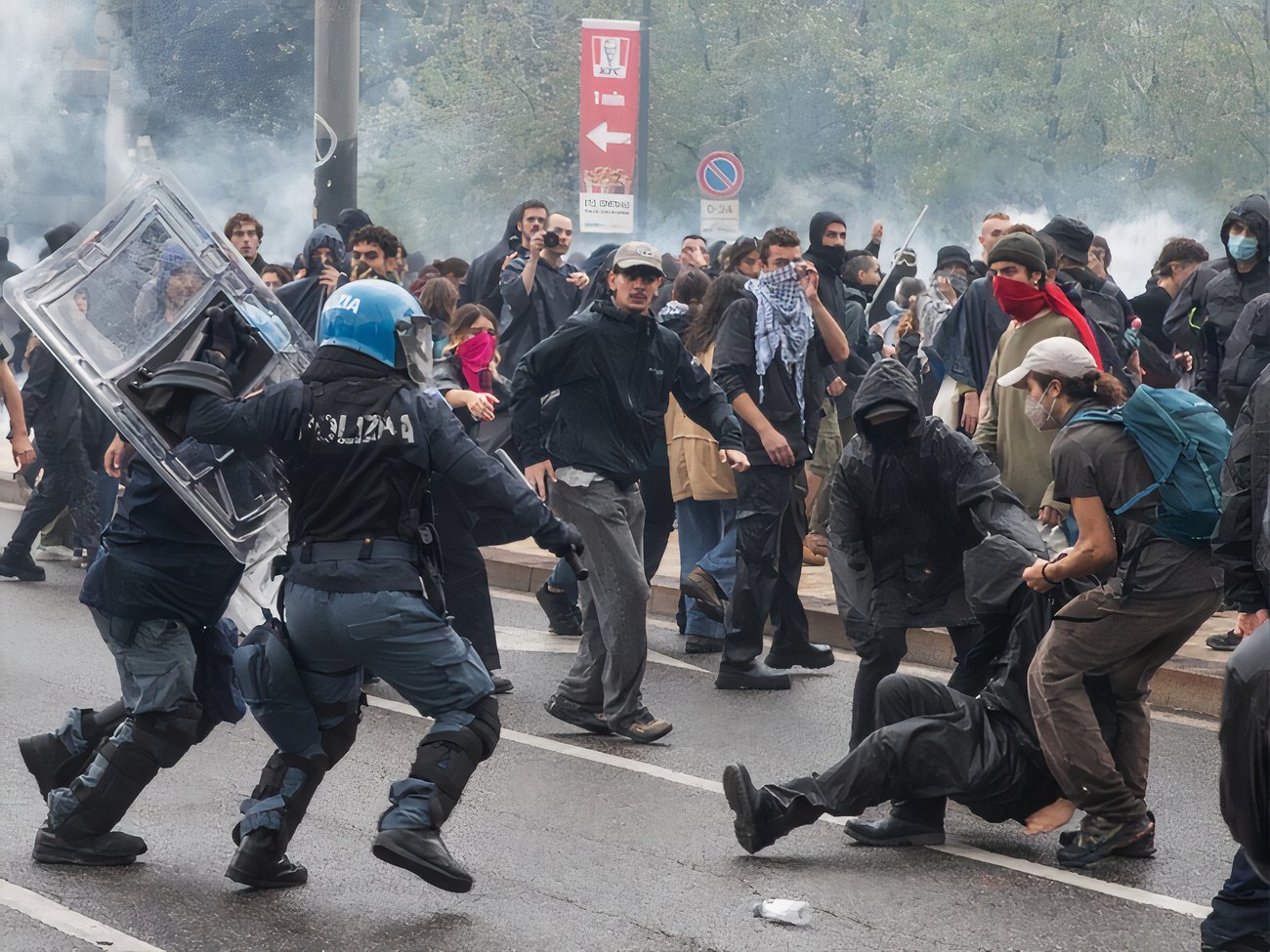 В Італії спалахнули заворушення на акціях на підтримку Палестини. Фоторепортаж