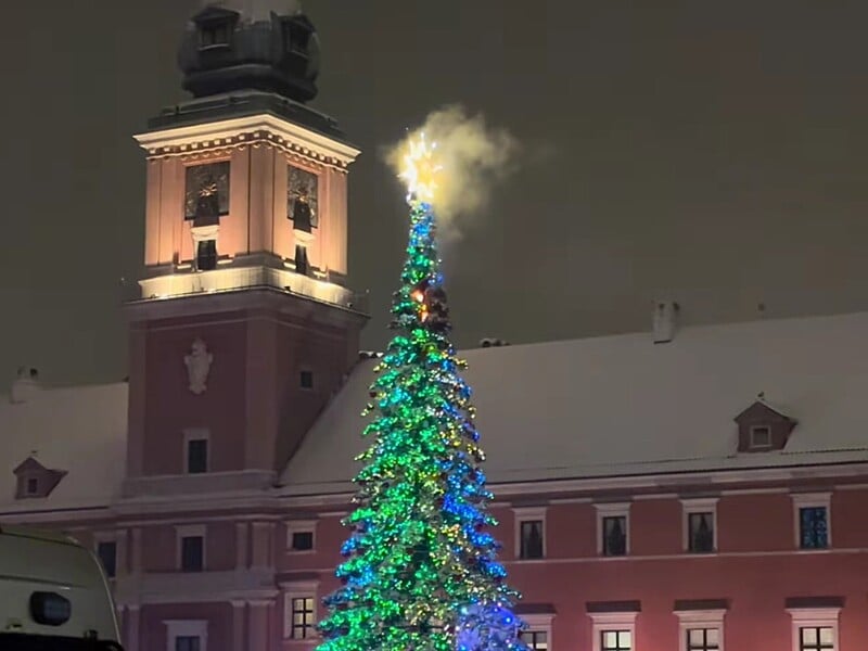 У новорічну ніч загорілася головна ялинка Польщі. Відео
