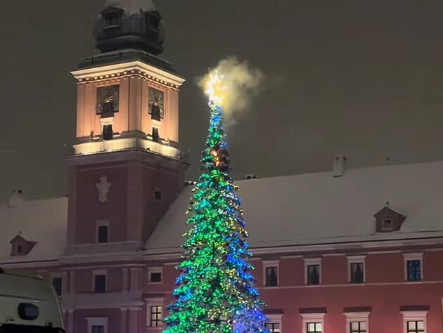 У новорічну ніч загорілася головна ялинка Польщі. Відео