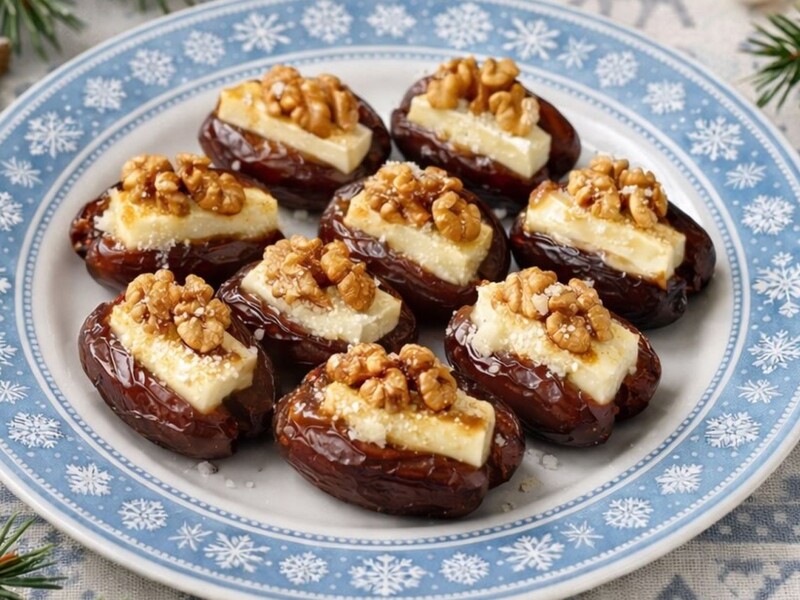 Побалуйте себя после новогоднего застолья изумительной закуской из фиников. Готовится 10 минут