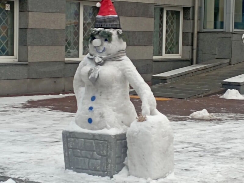 Вальяжный кот, снеговик с чемоданом и баба с пышным бюстом. Украинцы запустили в сети снежный флешмоб 