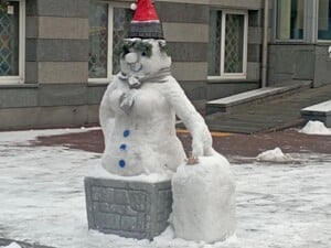 Вальяжний кіт, сніговик із валізою і баба з пишним бюстом. Українці запустили в мережі сніговий флешмоб