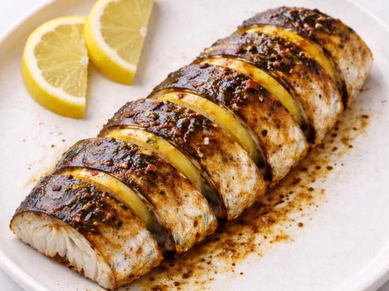 Оставьте скумбрию в этом маринаде на 30 минут – и она получится сочная и вкусная. Рецепт для запекания