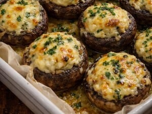 Приготуйте цю начинку – і вийдуть неймовірно ніжні фаршировані печериці. Рецепт закуски