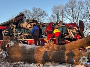 Во Львовской области международный автобус с 25 пассажирами попал в ДТП, есть пострадавшие. Фото