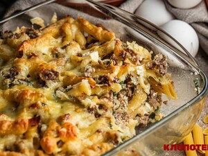 Питательная макаронная запеканка. Пошаговый рецепт