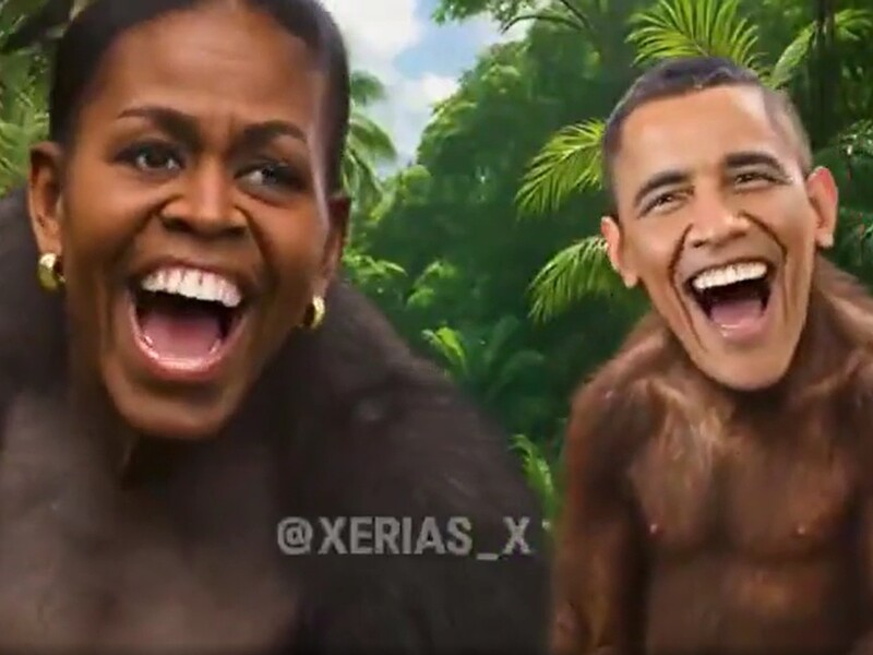 Трамп опубликовал ролик, в котором супруги Обама изображены обезьянами. В США разгорелся расистский скандал