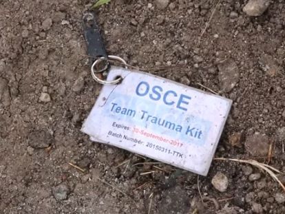 Боевики обнародовали видео с места взрыва автомобиля патруля ОБСЕ. Видео