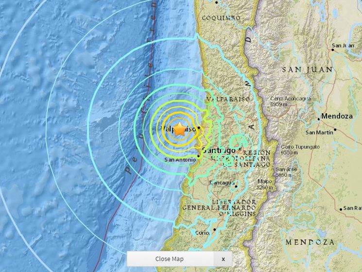 У Чилі стався потужний землетрус магнітудою 6,9 бала