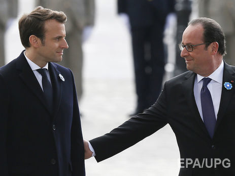 Макрон и Олланд приняли участие в торжествах по случаю 72-й годовщины победы над нацистской Германией. Фоторепортаж