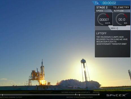 Falcon 9 вывела на орбиту телекоммуникационный спутник. Видео