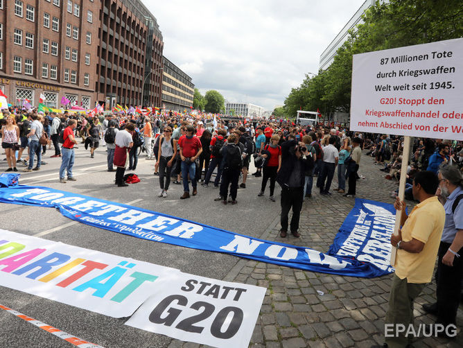 ﻿Демонстрація проти саміту G20 у Гамбурзі зібрала 20 тис. осіб – поліція