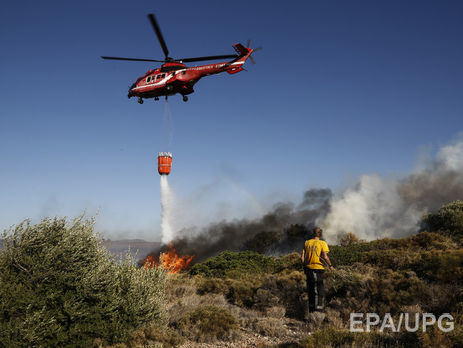 Лесные пожары бушуют в пригородах Афин