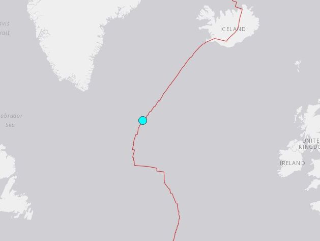 ﻿Поблизу Гренландії зафіксували землетрус магнітудою 5,9