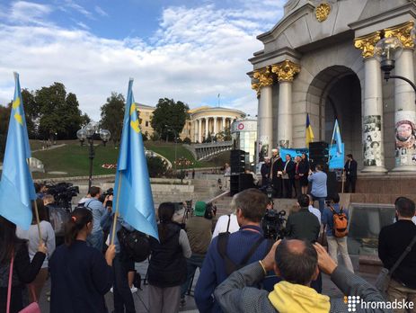 ﻿У Києві пройшов мітинг на підтримку Чийгоза. Фоторепортаж