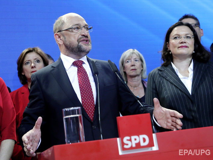 ﻿Соціал-демократична партія Німеччини за підсумками виборів у Бундестаг оголосила про перехід в опозицію