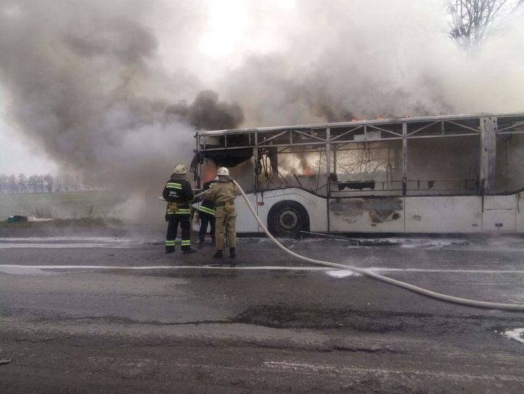 ﻿У Вінницькій області на ходу загорівся автобус