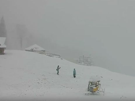 ﻿У Карпатах пройшла сильна хуртовина. Відео