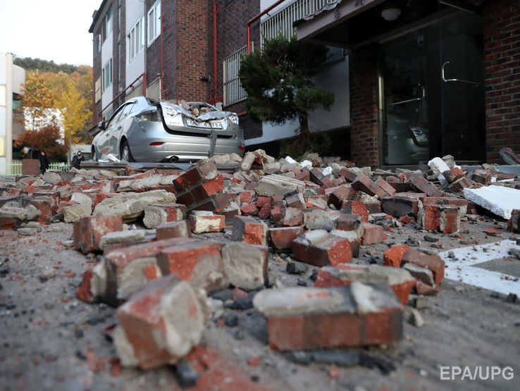 В результате землетрясения в Южной Корее пострадали 57 человек