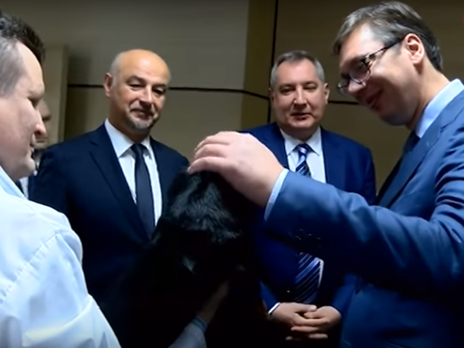 Вучичу в Москві показали, як такса дихає під водою. Відео