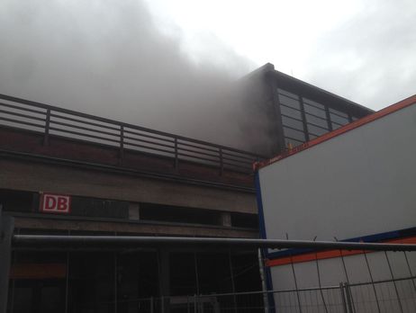 В Берлине тушили пожар на одной из центральных железнодорожных станций