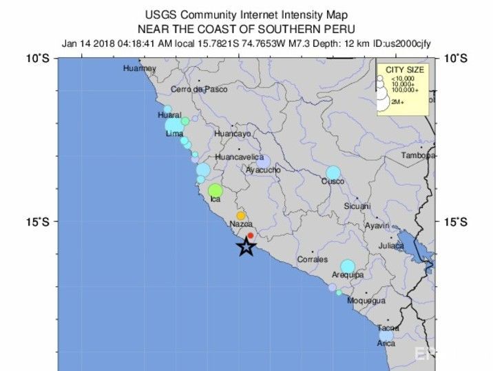 У Перу стався потужний землетрус, який може призвести до цунамі