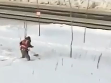 В Хабаровске к приезду Путина косили траву под снегом. Видео