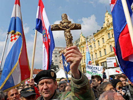 У Хорватії 24 березня пройшли протести проти ратифікації Стамбульської конвенції. Фоторепортаж