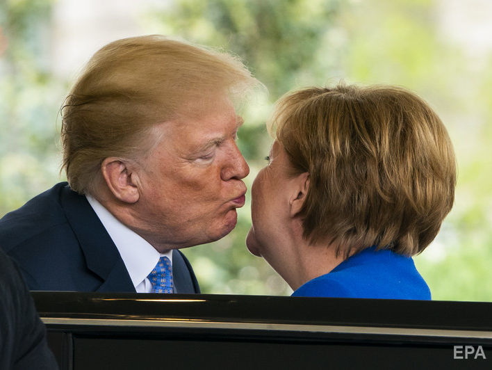 Меркель и Трамп после переговоров вышли к прессе. Трансляция