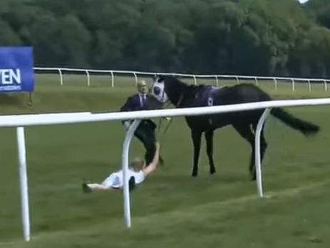 Британська журналістка на скаку зупинила коня, який скинув жокея. Відео