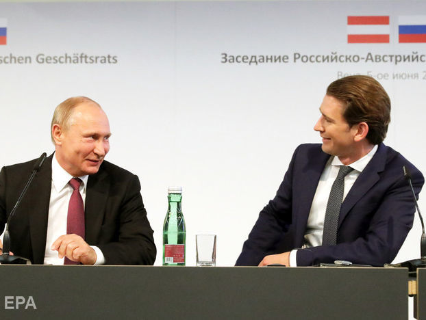 Після зустрічі з Путіним Курц заявив, що Австрія підтримає європейські санкції проти Росії