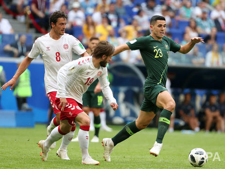 Чемпионат мира по футболу. Дания и Австралия сыграли вничью