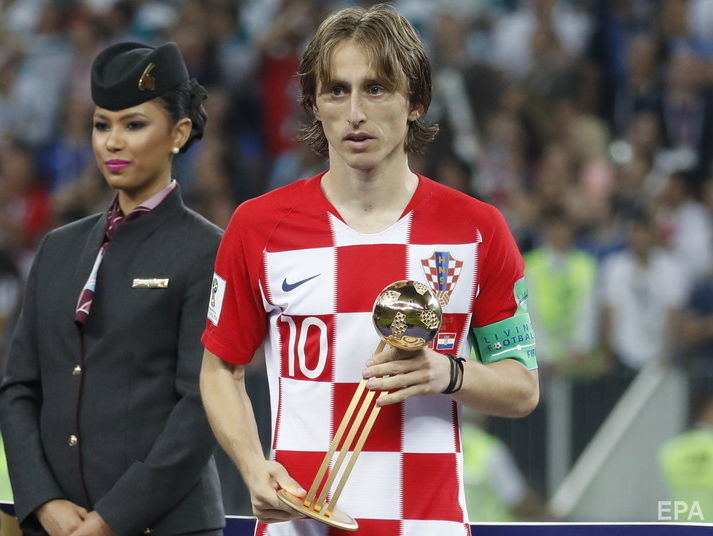 ﻿Найкращим гравцем чемпіонату світу з футболу визнано хорвата Модрича