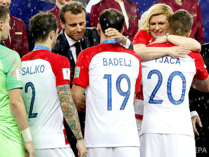 Президент Хорватии о финале чемпионата мира по футболу: Я как будто даже не заметила, что шел дождь
