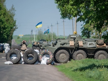 CМИ: В Краматорске террористы полностью разрушили блокпост украинских военных