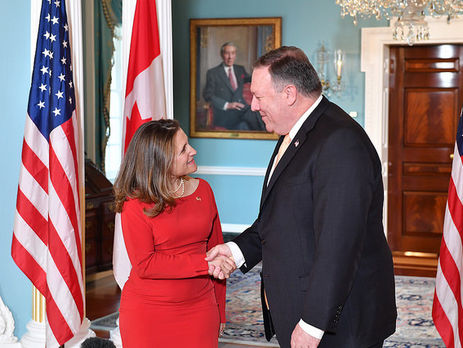 Помпео и Фриланд обсудили Саудовскую Аравию, Иран и Украину