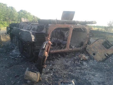 При отступлении террористов из Славянска были уничтожены семь единиц боевой техники 